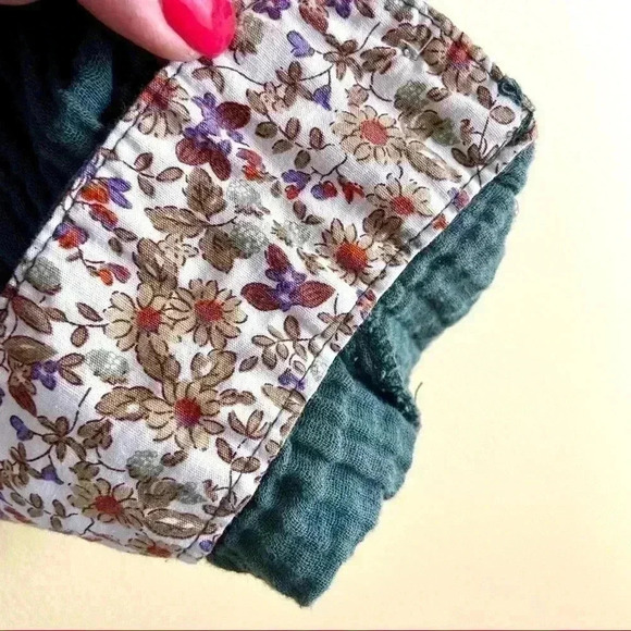 ANTHROPOLOGIE ISABELLA SINCLAIR Forest Green Crimp Cotton Button Top Size S - Picture 5 of 9